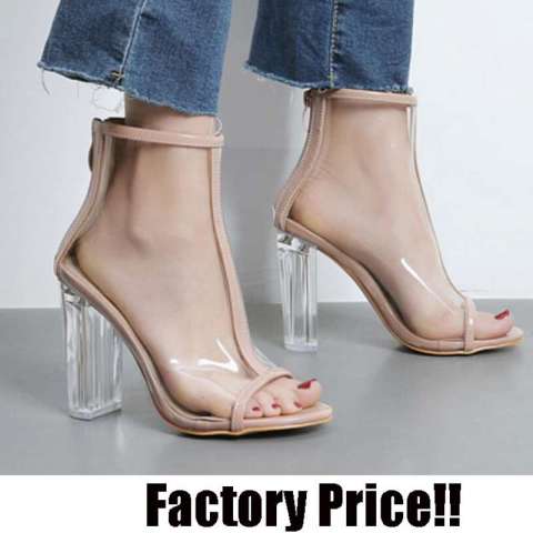 Clear Peep-Toe Women Fashion High Heel Sandals (HT-S1001)